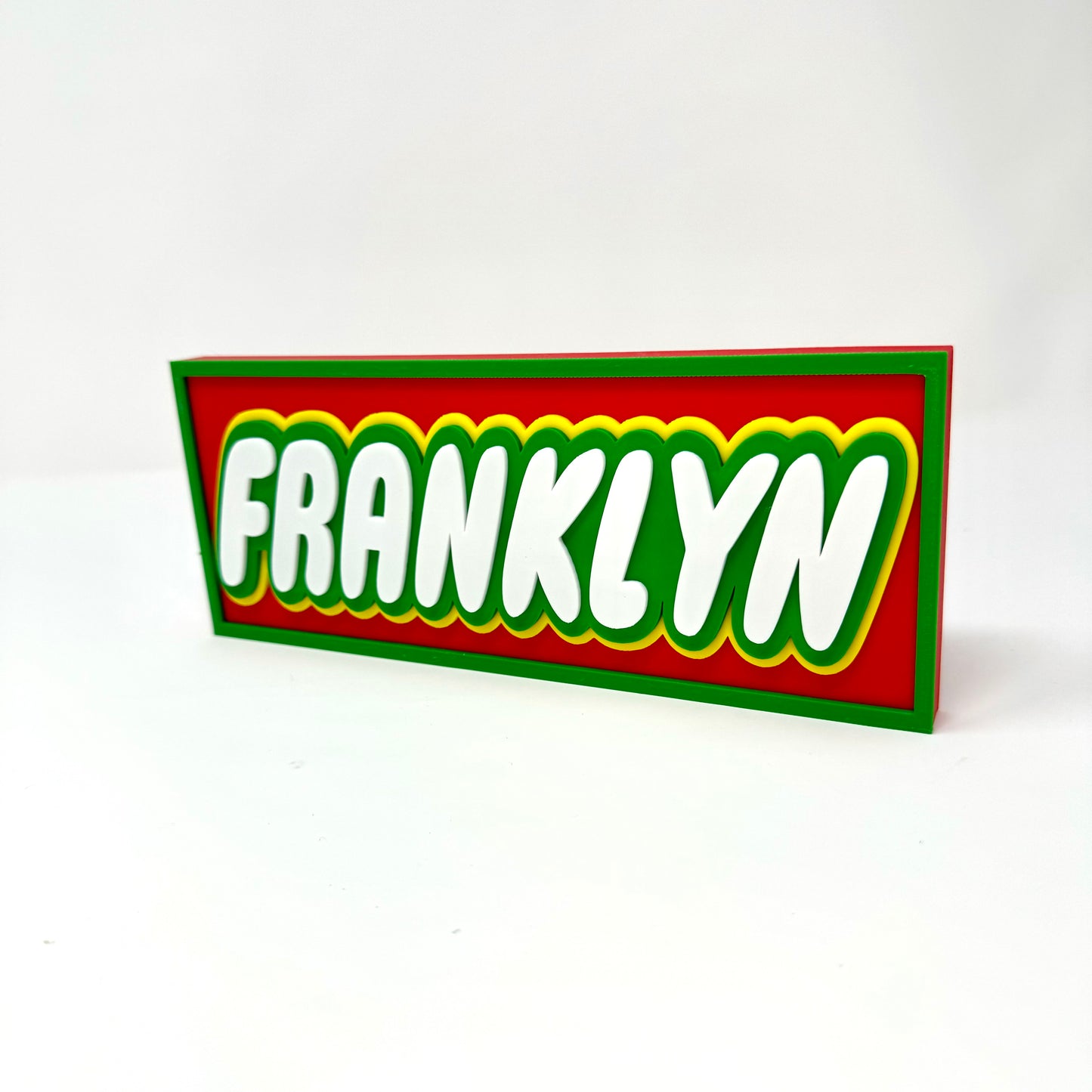 LEGO-Inspired Personalized Custom 3D-Printed Name Sign