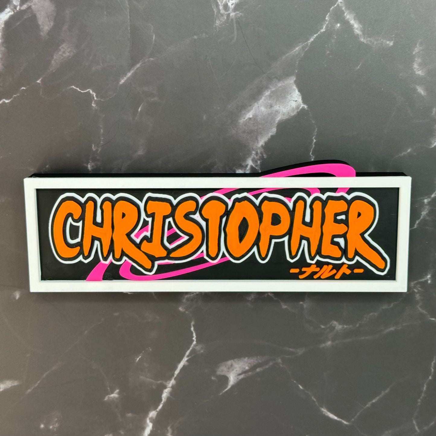 Naruto-Inspired Personalized Custom 3D-Printed Name Sign