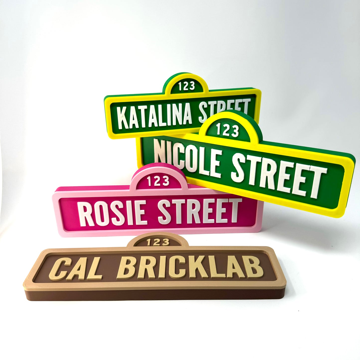 Sesame Street-Inspired Personalized Custom 3D-Printed Name Sign