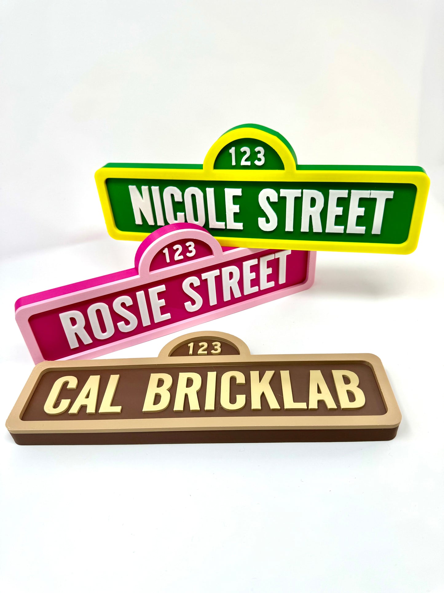 Sesame Street-Inspired Personalized Custom 3D-Printed Name Sign