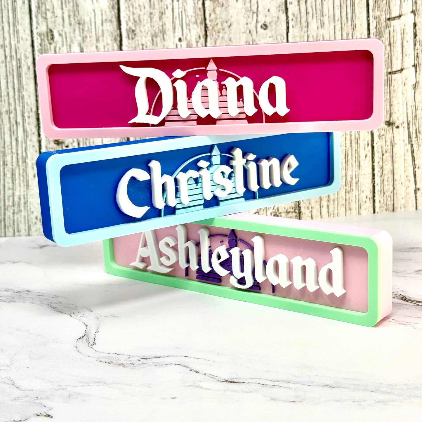 Disneyland-Inspired Personalized Custom 3D-Printed Name Sign