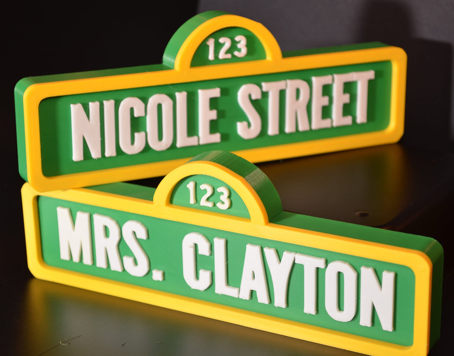 Sesame Street-Inspired Personalized Custom 3D-Printed Name Sign