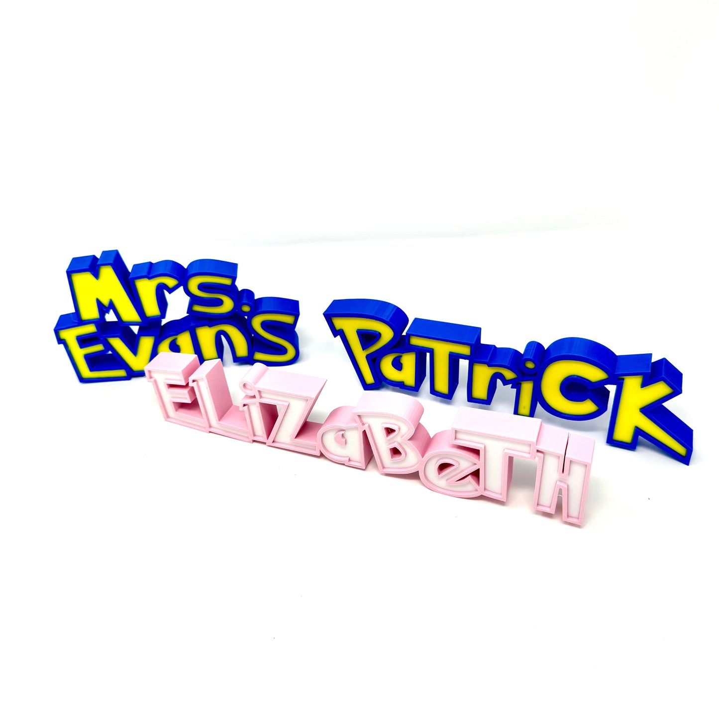 Pokemon-Inspired Personalized Custom 3D-Printed Name Sign