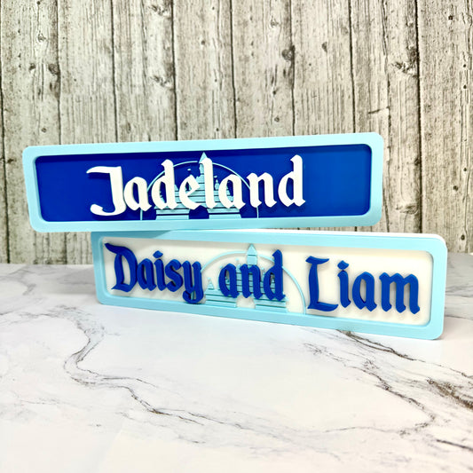 Disneyland-Inspired Personalized Custom 3D-Printed Name Sign