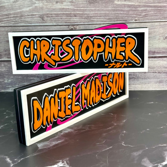 Naruto-Inspired Personalized Custom 3D-Printed Name Sign