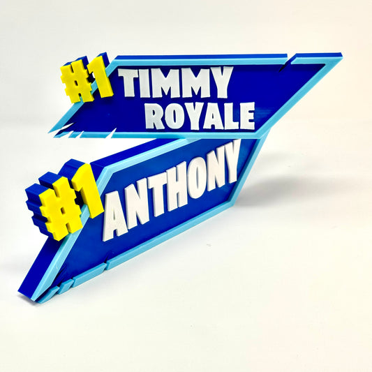 Fortnite-Inspired Personalized Custom 3D-Printed Name Sign