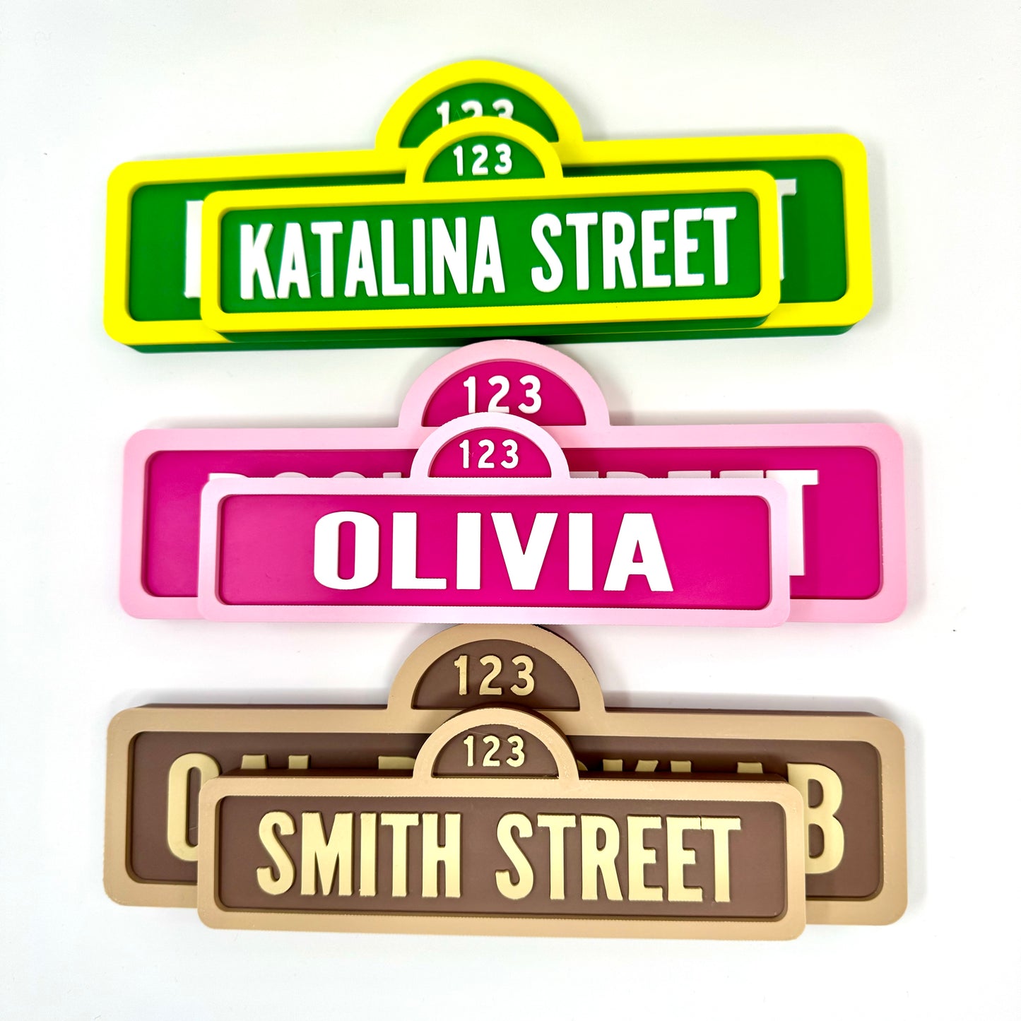 Sesame Street-Inspired Personalized Custom 3D-Printed Name Sign