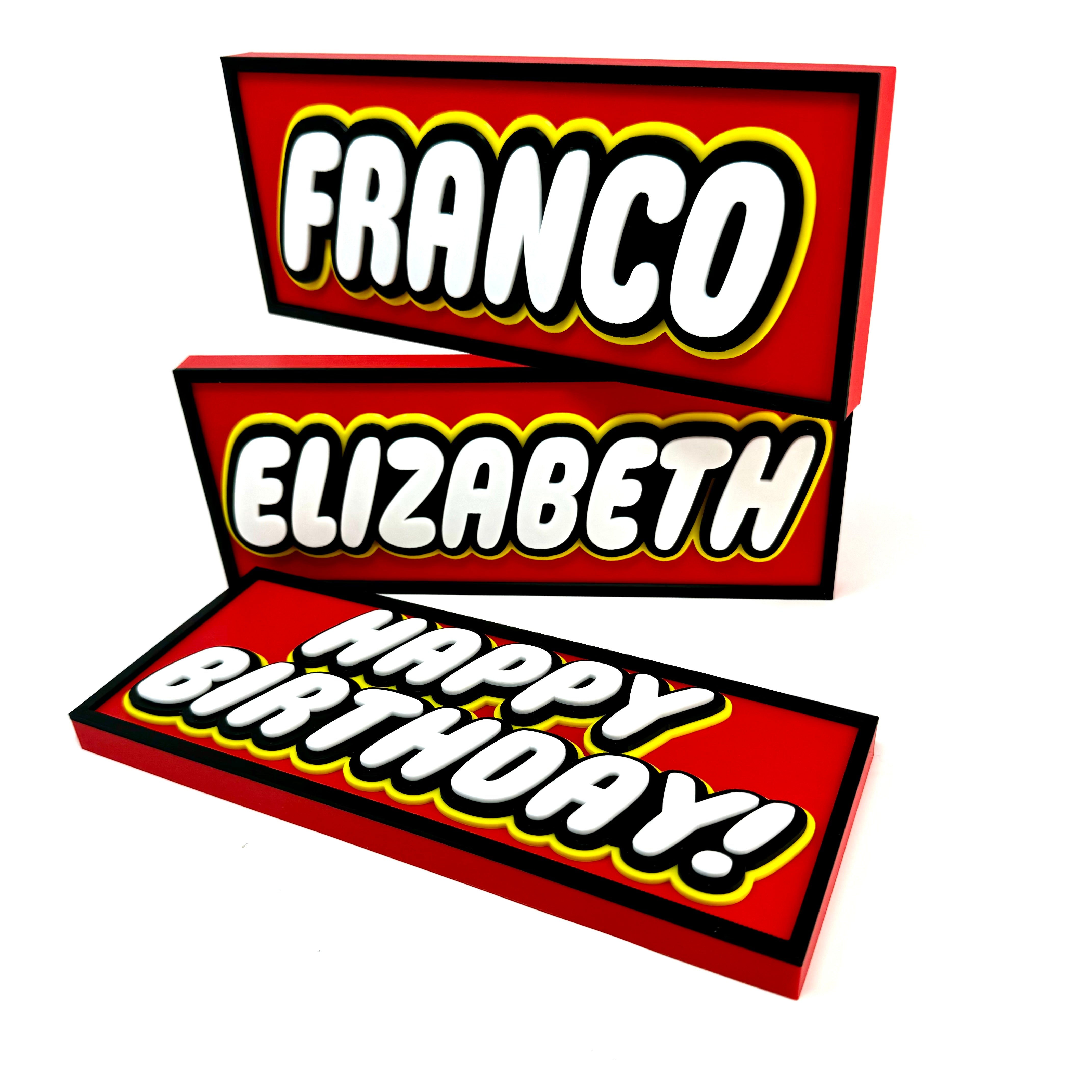 LEGO-Inspired Personalized Custom 3D-Printed Name Sign – CAL BrickLab 3D