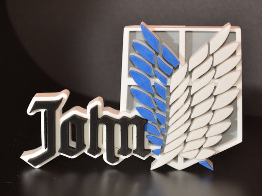 Attack on Titan-Inspired Personalized Custom 3D-Printed Name Sign