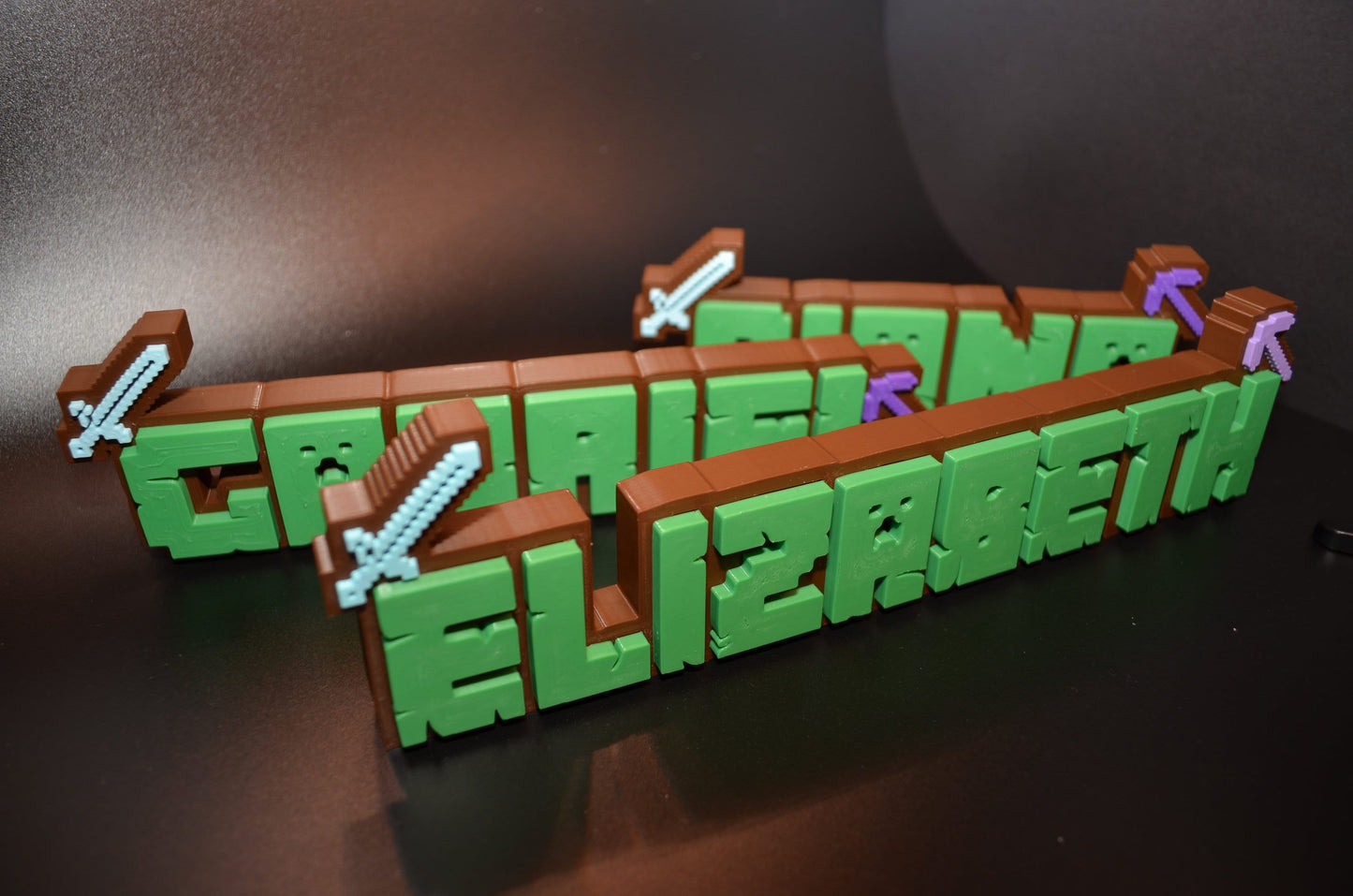 Minecraft-Inspired Personalized Custom 3D-Printed Name Sign